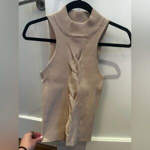 Heartloom Tan Ribbed Cut Out Tank Top